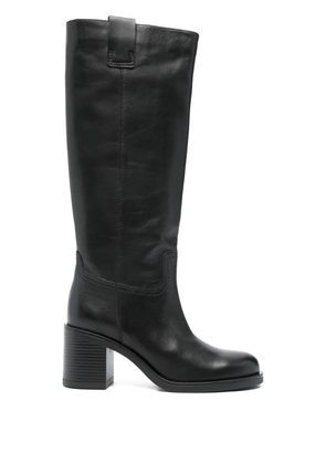Carmens leather block-heel boots - Black