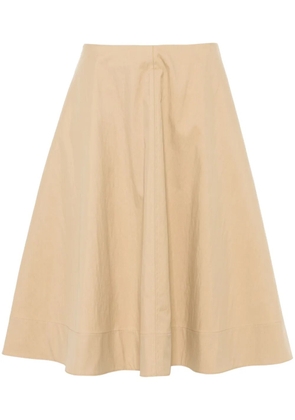 KHAITE Renta twill midi skirt - Neutrals