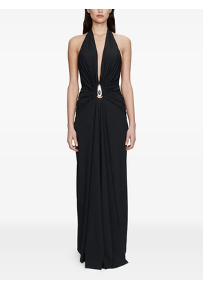 Christopher Esber crystal pendant ruched dress - Black