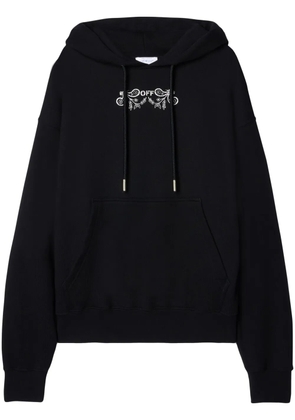 Off-White Tattoo Bandana-embroidery cotton hoodie - Black