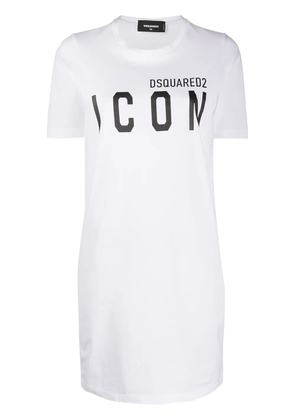 DSQUARED2 long-print T-shirt dress - White