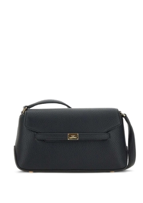 Elisabetta Franchi logo-plaque leather shoulder bag - Black