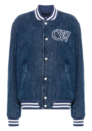 Off-White logo-embroidered jacket - Blue