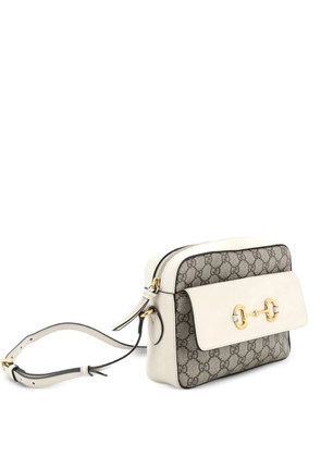 Gucci Pre-Owned Horsebit 1955 Flap Pocket Camera Bag GG Coated Canvas and Leather Small crossbody bag - Brown