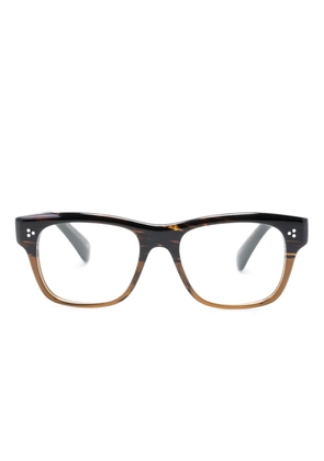 Oliver Peoples translucent zebra-pattern wayfarer glasses - Brown