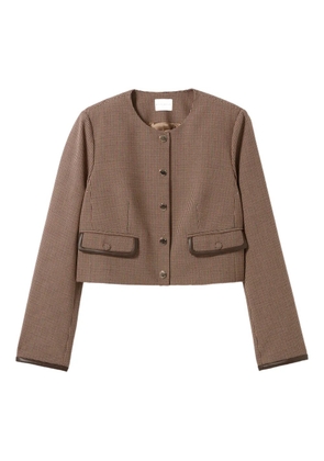 Claudie Pierlot houndstooth-pattern cropped jacket - Brown