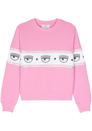 Chiara Ferragni Logomania-motif cotton sweatshirt - Pink