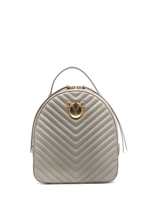 PINKO Love leather backpack - Neutrals