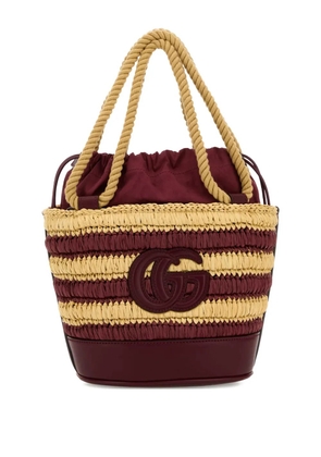 Gucci mini striped logo-detail bucket bag - Red