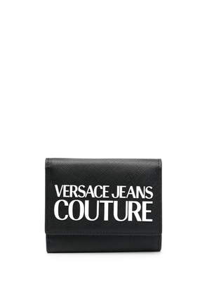 Versace Jeans Couture logo-plaque leather wallet - Black