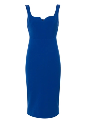 Victoria Beckham zip-up crepe midi dress - Blue