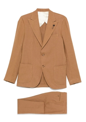Lardini brooch-detail suit - Brown