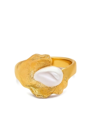 Oscar de la Renta Pearl Lily Pad ring - Gold