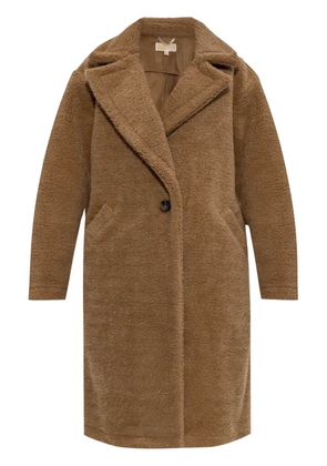 Michael Michael Kors faux-shearling single-breasted coat - Brown