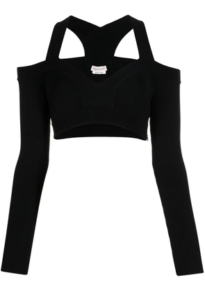 Alexander McQueen cut-out knitted top - Black