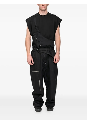 Joe Chia Vorian button-detail dungarees - Black