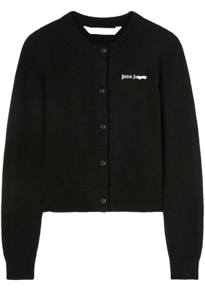 Palm Angels logo-print button-up cardigan - Black
