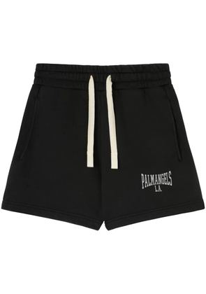 Palm Angels logo-print cotton track shorts - Black