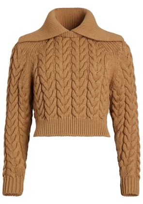 Patou sailor cable-knit sweater - Brown