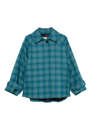 Alberto Biani checked button-up coat - Blue