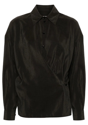 LEMAIRE straight-collar twisted shirt - Brown