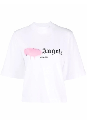 Palm Angels Miami sprayed-logo T-shirt - White