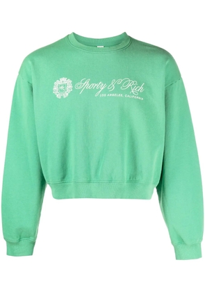 Sporty & Rich logo-print cropped sweatshirt - Green