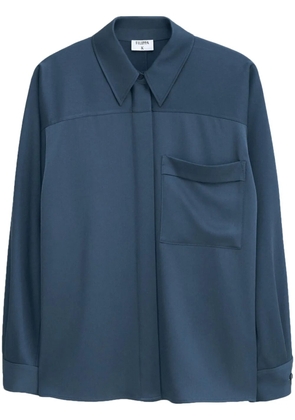 Filippa K Shiny patch-pocket blouse - Blue