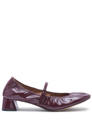 Lanvin wedge-heel leather ballerinas - Red