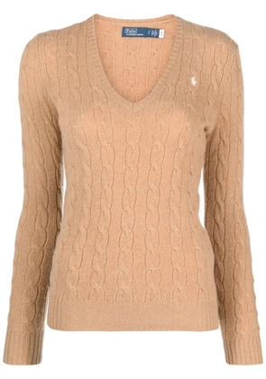 Polo Ralph Lauren Polo Pony cable-knit jumper - Brown