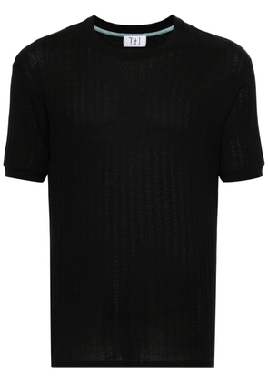 Winnie NY pointelle-knit cotton T-shirt - Black