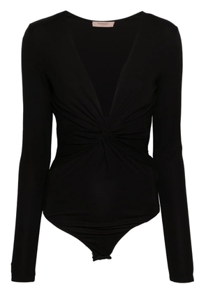 TWINSET V-neck gathered bodysuit - Black