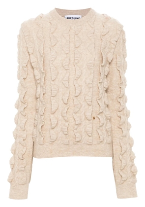 Moschino logo-plaque sweater - Neutrals