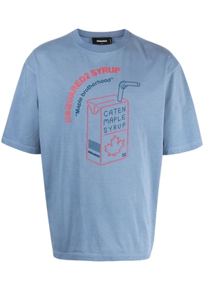 DSQUARED2 logo-print cotton T-shirt - Blue