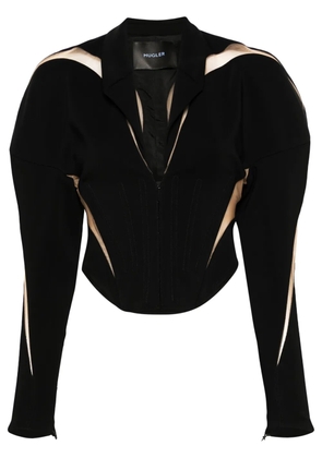 Mugler Spiral Illusion corset jacket - Black