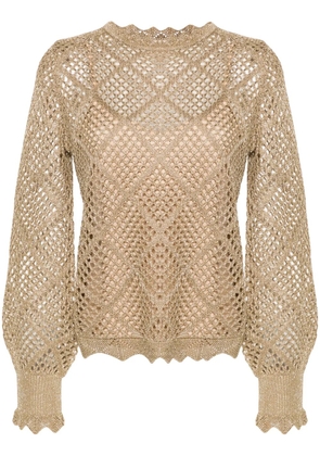 TWINSET open-knit metallic jumper - Gold