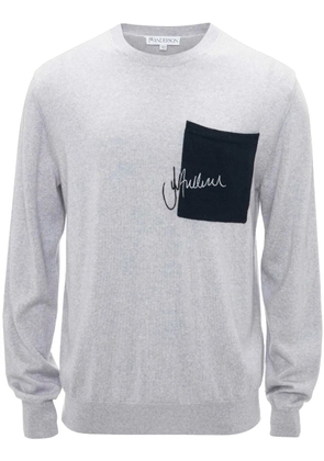 JW Anderson signature pocket crew-neck jumper - Grey