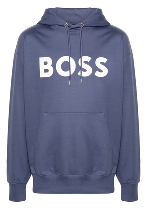 BOSS logo-print hoodie - Blue