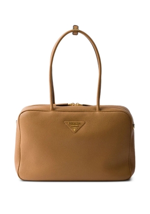 Prada large leather shoulder bag - Brown