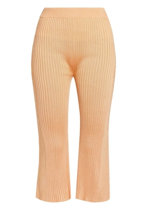 Jil Sander ribbed-panel cropped trousers - Orange