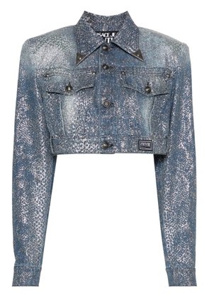 Versace Jeans Couture Animalier cropped denim jacket - Blue