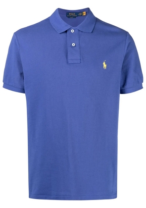 Polo Ralph Lauren embroidered-logo piqué-weave polo shirt - Blue