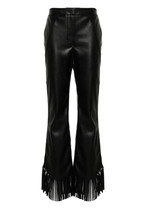 TWINSET lace-trim pleated cropped trousers - Black