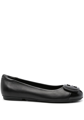 Hogan logo-plaque ballerina shoes - Black