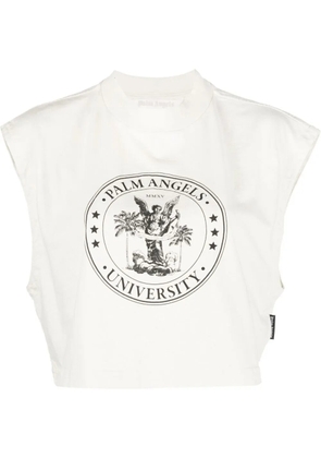 Palm Angels College logo-print muscle T-shirt - Neutrals