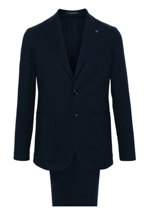 Tagliatore seersucker-texture single-breasted suit - Blue