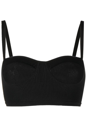Alexander McQueen ribbed-knit bra top - Black