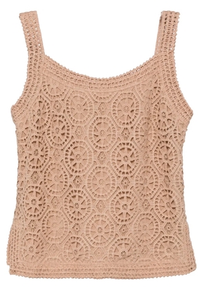 Elie Saab macramé tank top - Brown