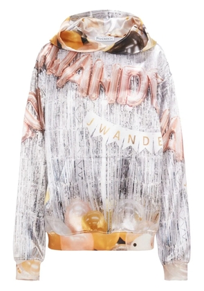 JW Anderson logo-print long-sleeve hoodie - Yellow