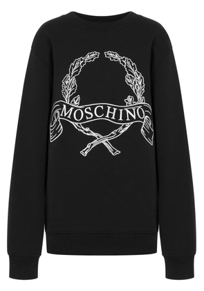Moschino logo-embroidered sweatshirt - Black